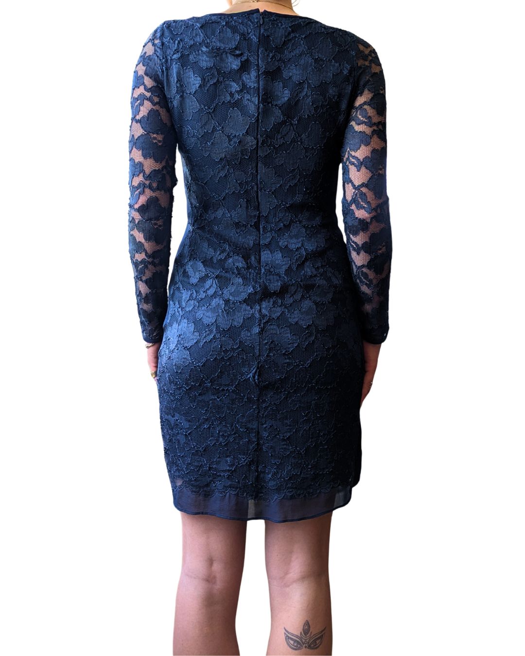 Diane von Furstenberg 2000s Navy Lace Dress — Silk Lined