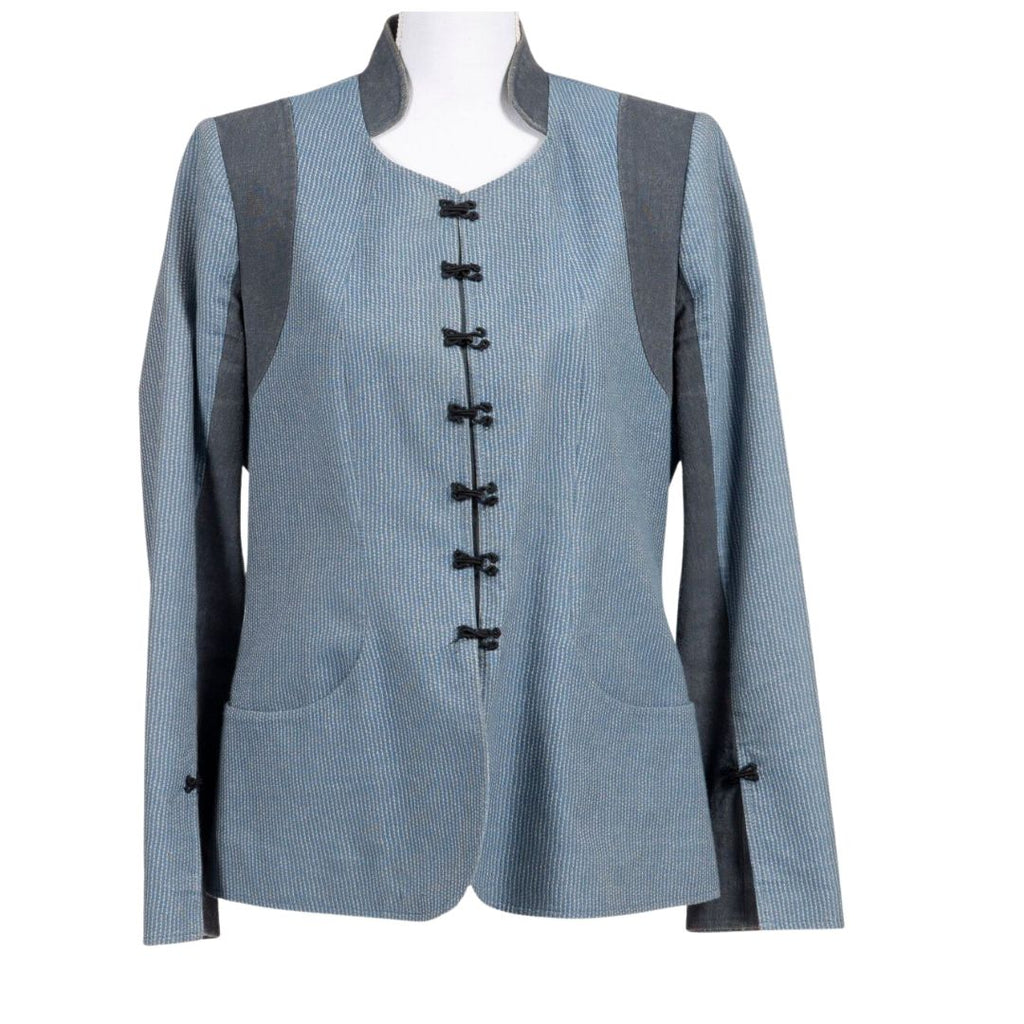 Loulou de la Falaise 2000s Blue Micro-Check Jacket — Frog Fasteners