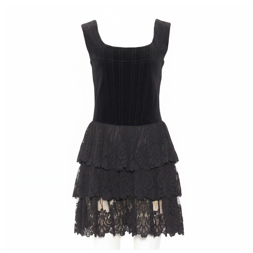 Dorothée Bis Runway Fall/Winter 1991/92 Dark Romantic Velvet Mini Dress