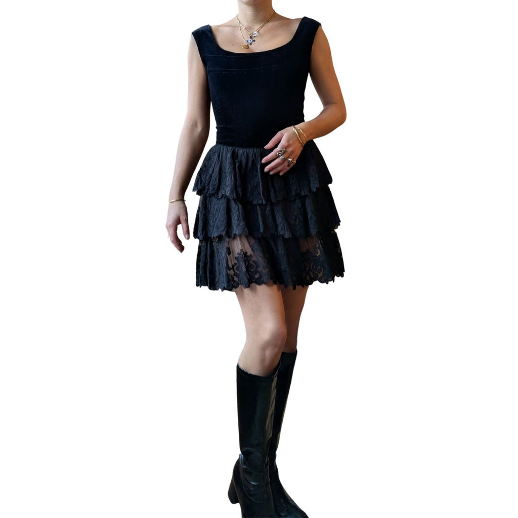 Dorothée Bis Runway Fall/Winter 1991/92 Dark Romantic Velvet Mini Dress