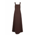 Courrèges Couture Future 1970s Space Age Brown Wool Trapeze Maxi Dress