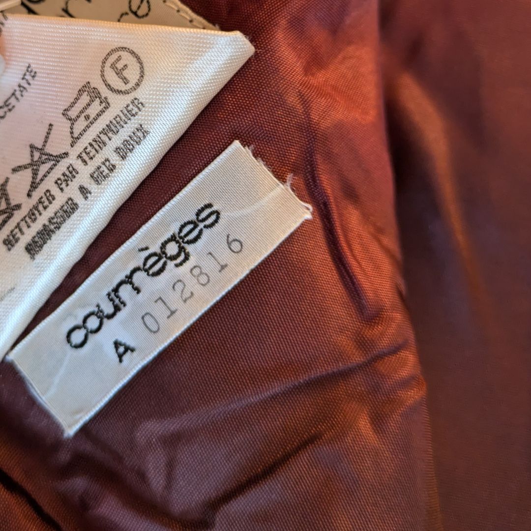Courrèges Couture Future 1970s Space Age Brown Wool Trapeze Maxi Dress