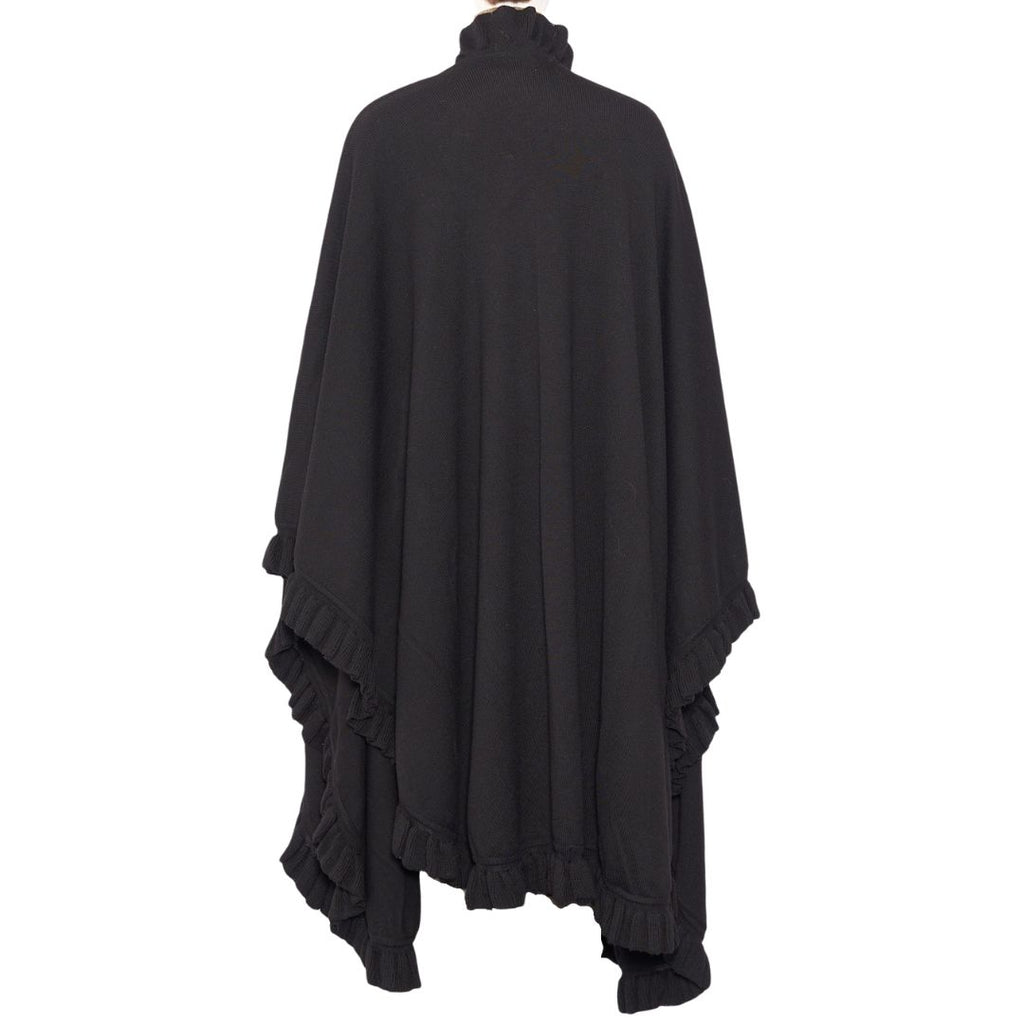 Christian Dior 1980s-90s Black Knit Wool Blend Cape