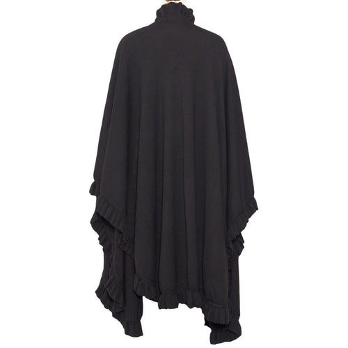 Christian Dior 1980s-90s Black Knit Wool Blend Cape