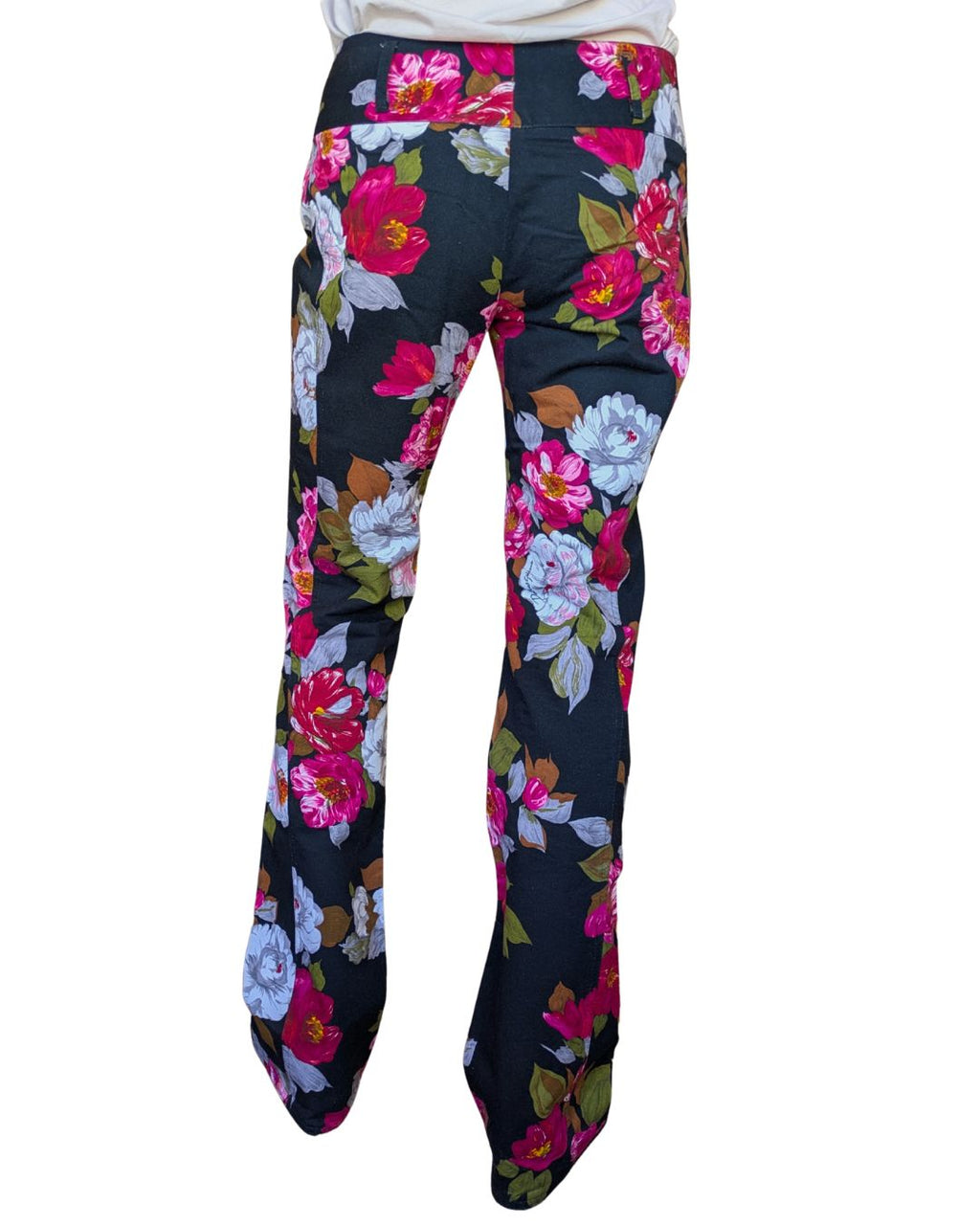 Dolce & Gabbana Spring/Summer 2004 Floral Print Low-Rise Pants — Gold Buckle