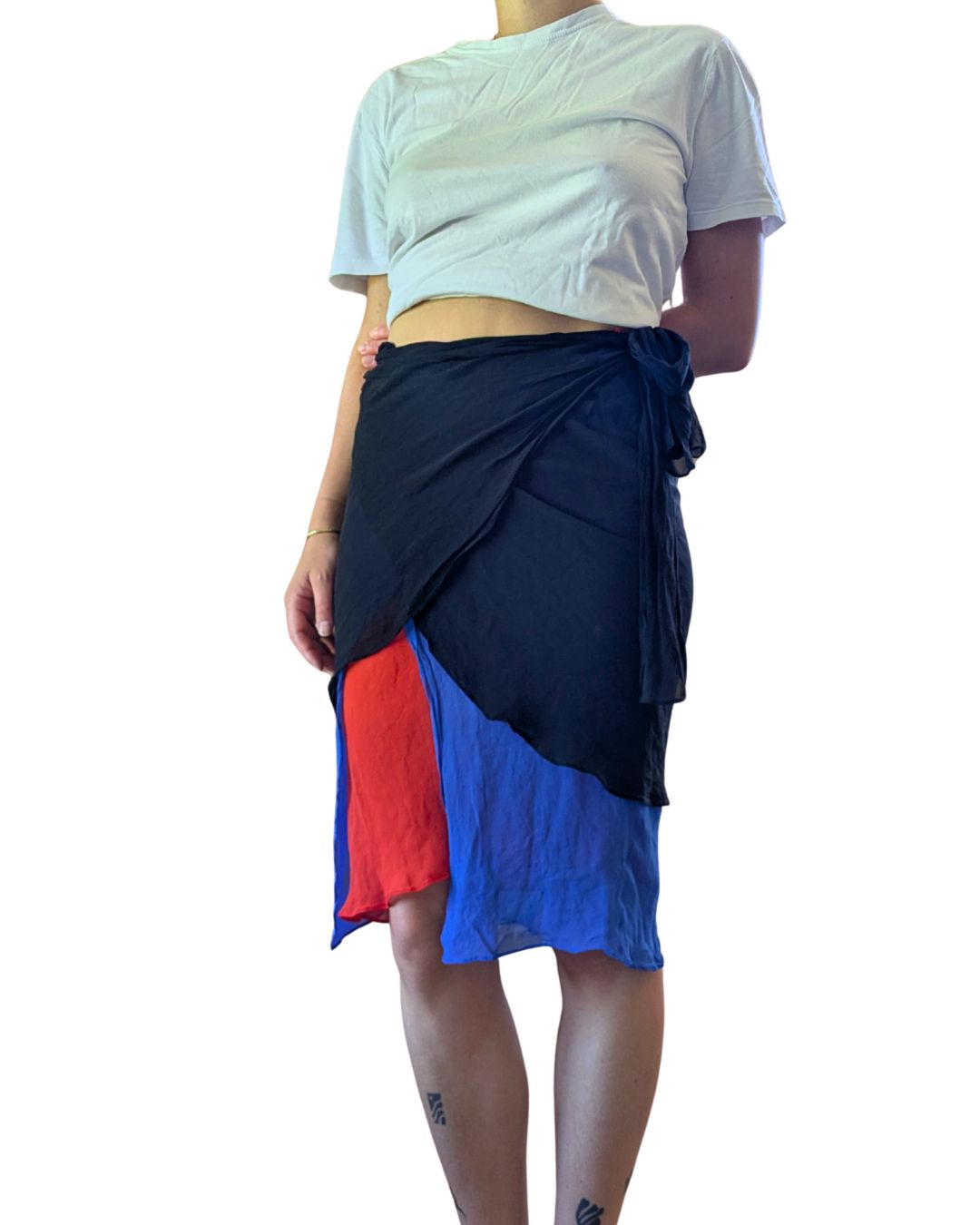Etro Milano Circa 1998 Deconstructed Paréo-Style Silk Skirt