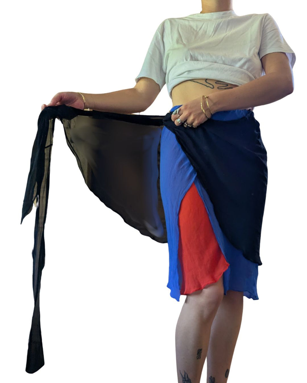 Etro Milano Circa 1998 Deconstructed Paréo-Style Silk Skirt