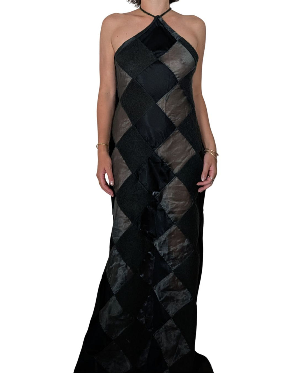 Victorio & Lucchino Sevilla 1990s Green Patchwork Gala Gown