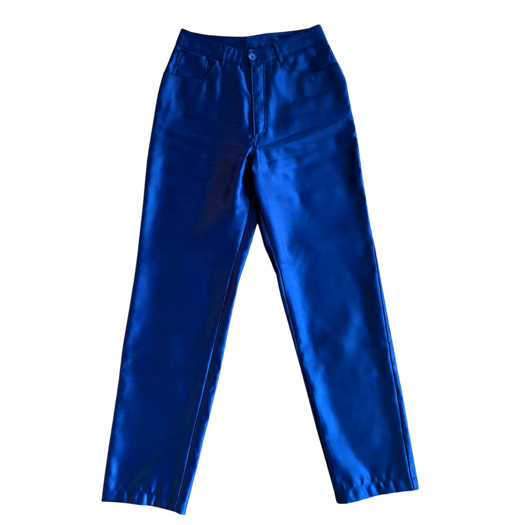 Yves Saint Laurent Variation Spring/Summer 1997 Royal Blue Satin Trousers