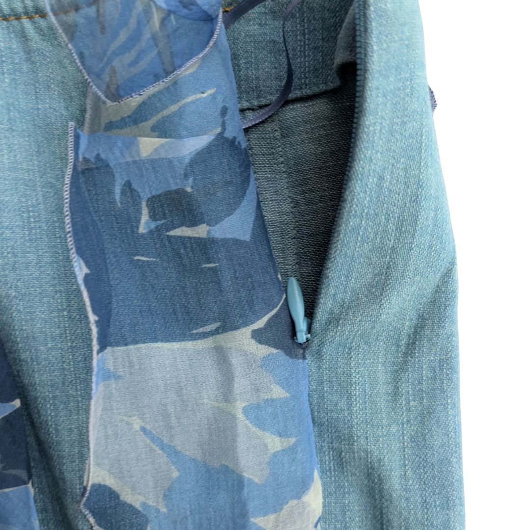 Christian Dior by John Galliano Spring/Summer 2002 Denim & Silk Ruffle Mini Skirt