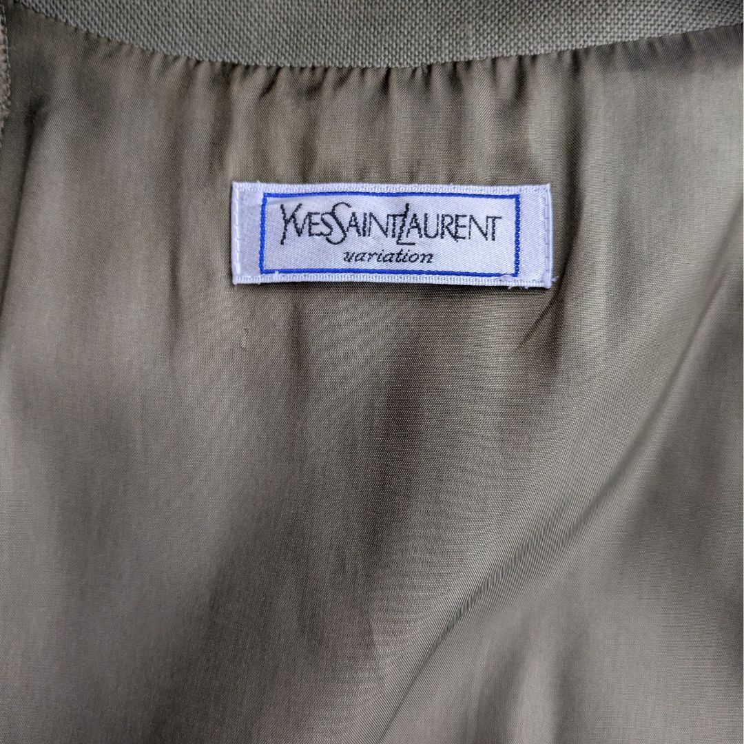 Yves Saint Laurent Variation 1980s Khaki Safari-Style Midi Dress