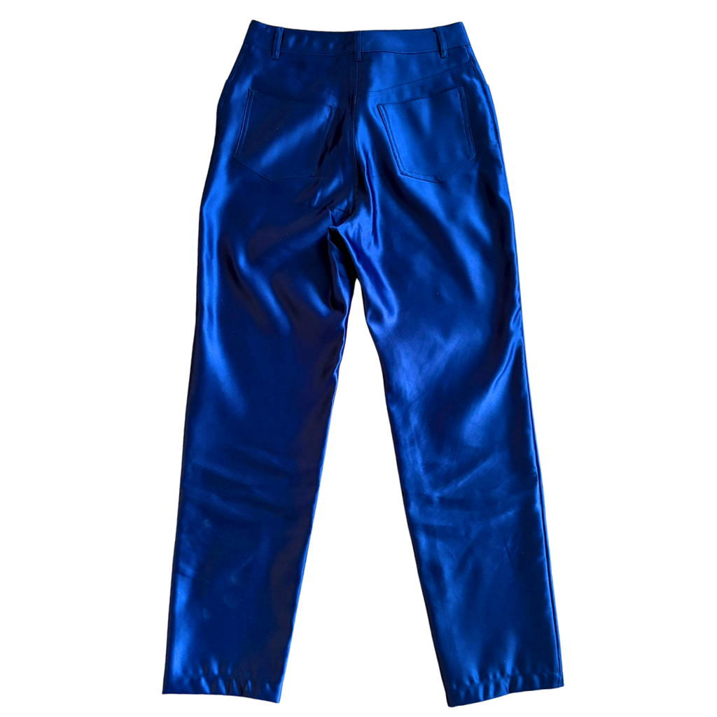 Yves Saint Laurent Variation Spring/Summer 1997 Royal Blue Satin Trousers
