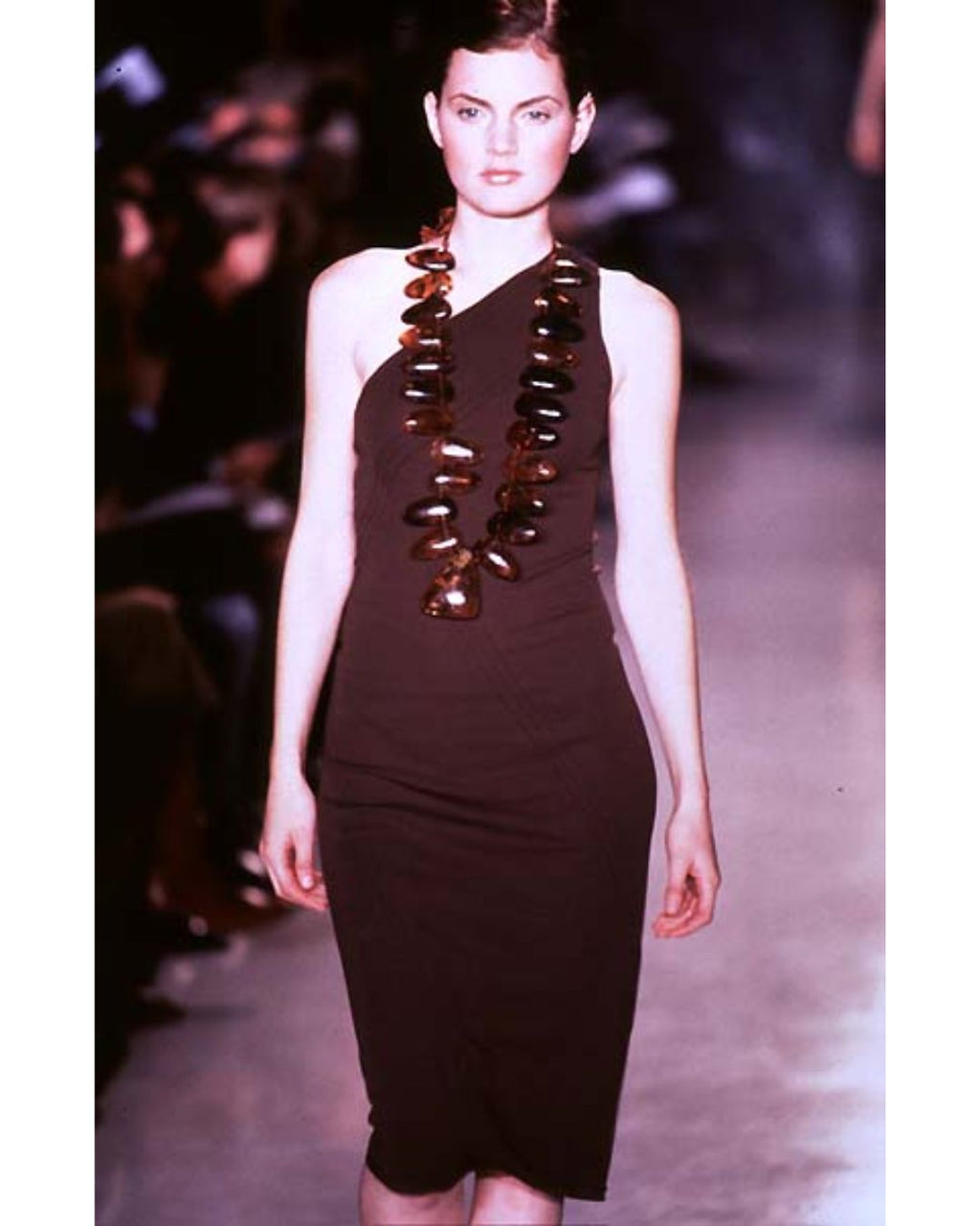 Donna Karan New York Spring/Summer 1997 Runway Asymmetric One-Shoulder Dress