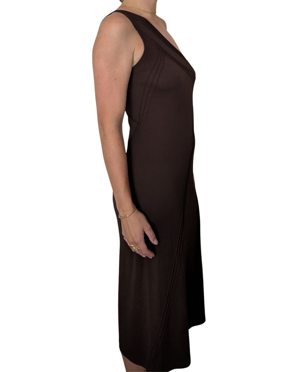 Donna Karan New York Spring/Summer 1997 Runway Asymmetric One-Shoulder Dress