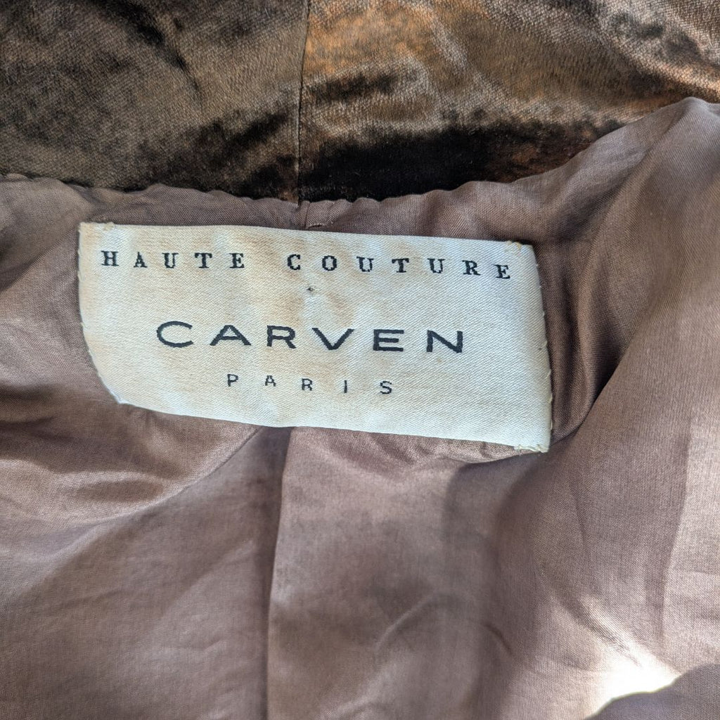 Carven Haute Couture Early 2000s Printed Velvet Jacket