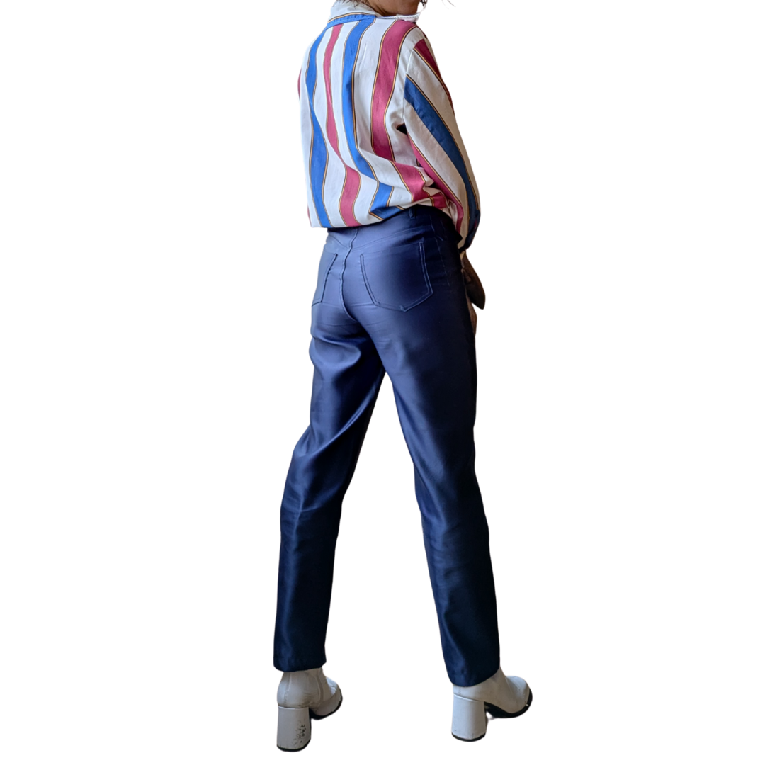 Yves Saint Laurent Variation Spring/Summer 1997 Royal Blue Satin Trousers