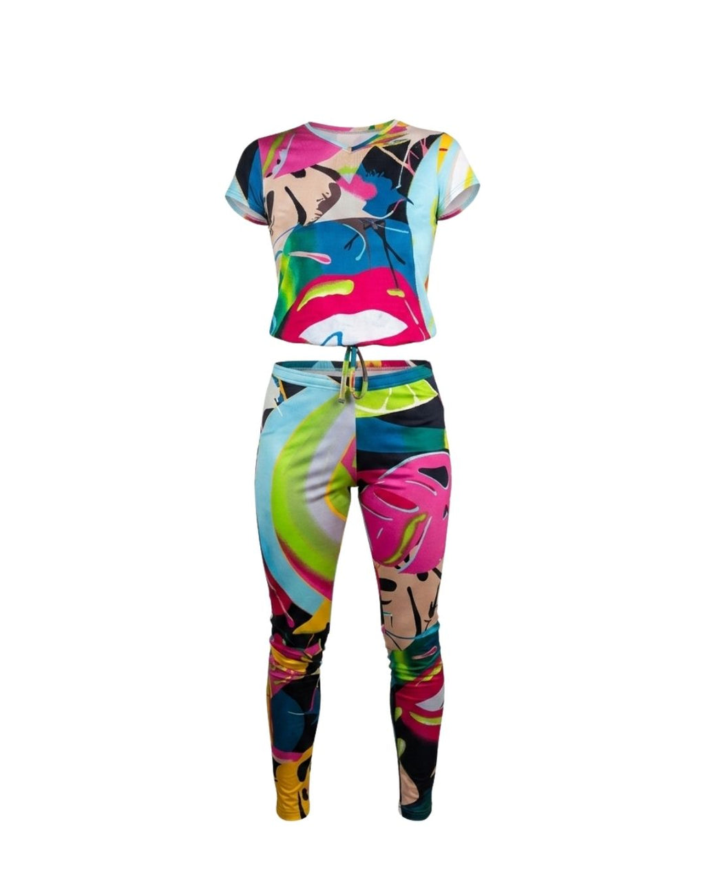 Christian Lacroix Bazar Circa 1994-95 Pop Art Monstera & Lips Print Set — Made in France