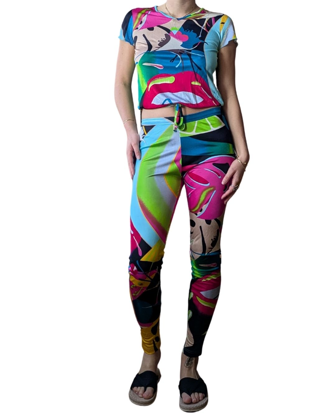 Christian Lacroix Bazar Circa 1994-95 Pop Art Monstera & Lips Print Set — Made in France