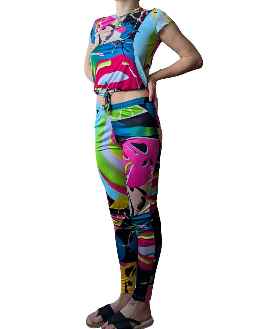Christian Lacroix Bazar Circa 1994-95 Pop Art Monstera & Lips Print Set — Made in France