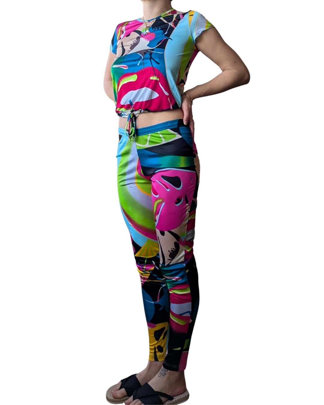 Christian Lacroix Bazar Circa 1994-95 Pop Art Monstera & Lips Print Set — Made in France