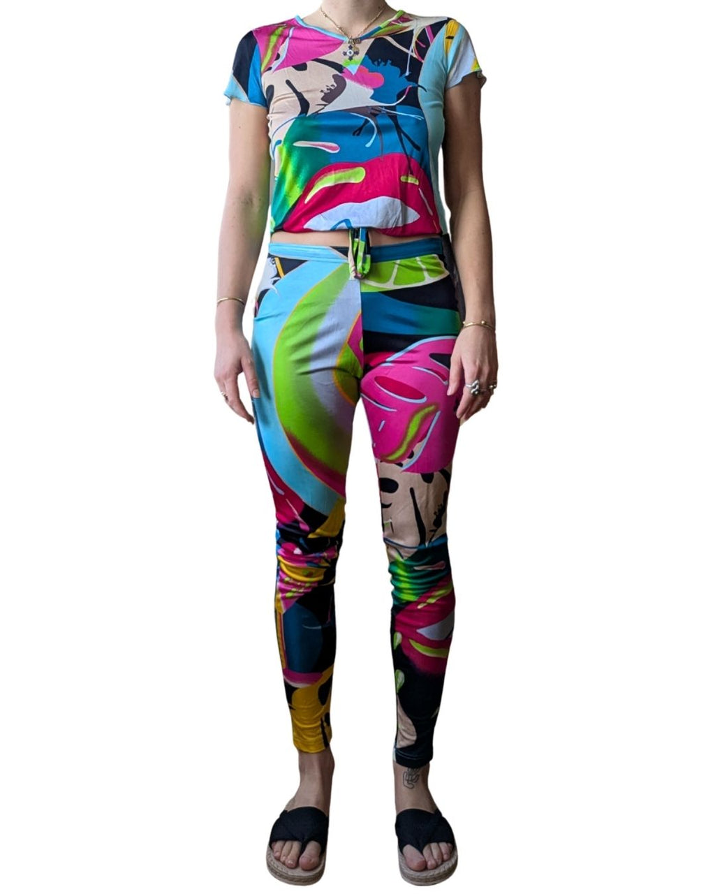 Christian Lacroix Bazar Circa 1994-95 Pop Art Monstera & Lips Print Set — Made in France