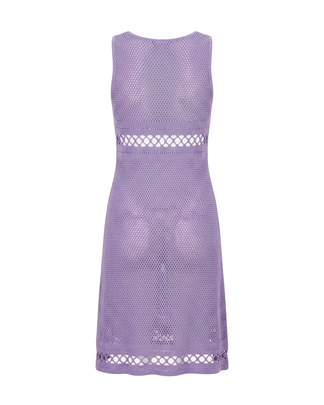 Philosophy di Alberta Ferretti Spring/Summer 2000 Runway Lilac Crocheted Cotton Dress