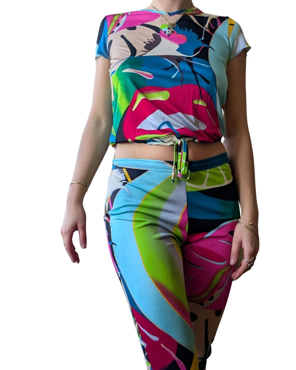 Christian Lacroix Bazar Circa 1994-95 Pop Art Monstera & Lips Print Set — Made in France