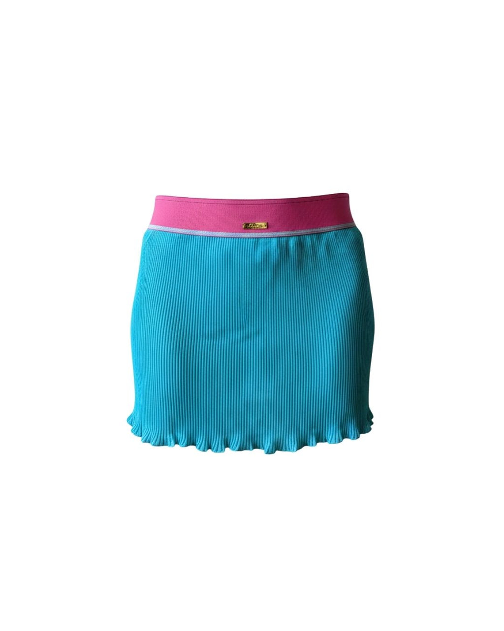 John Galliano Mare 2004-2005 Archival Color-Block Ribbed Mini Skirt