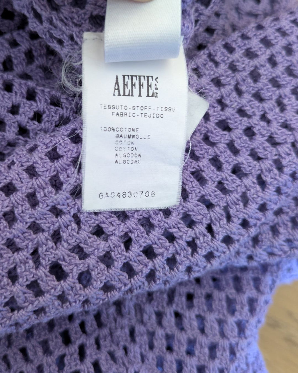 Philosophy di Alberta Ferretti Spring/Summer 2000 Runway Lilac Crocheted Cotton Dress