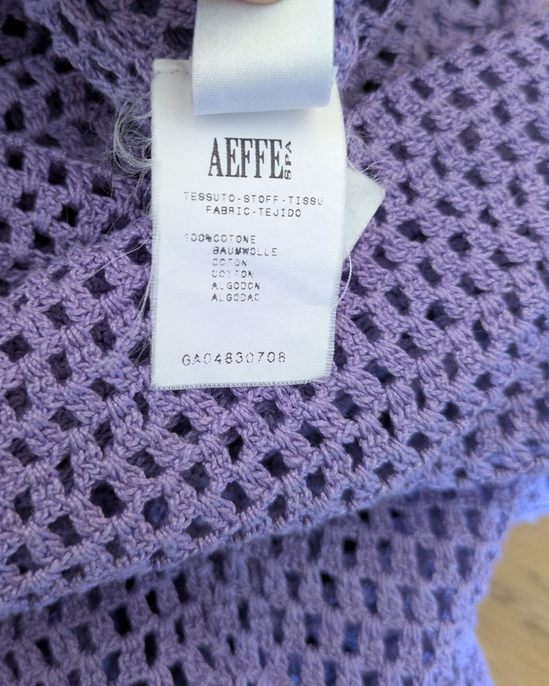 Philosophy di Alberta Ferretti Spring/Summer 2000 Runway Lilac Crocheted Cotton Dress