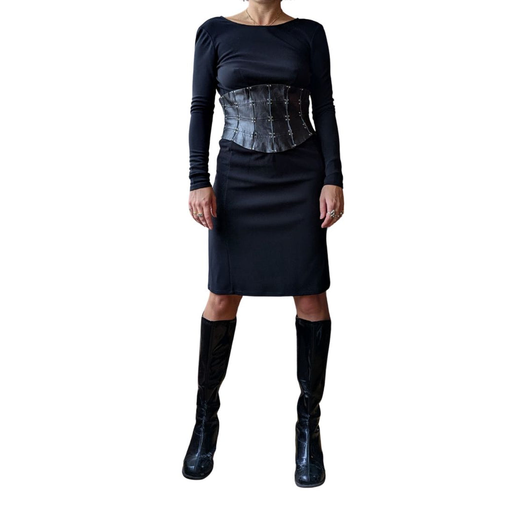 Paco Rabanne Fall/Winter 2001 Prototype Runway Dress — Leather Corset