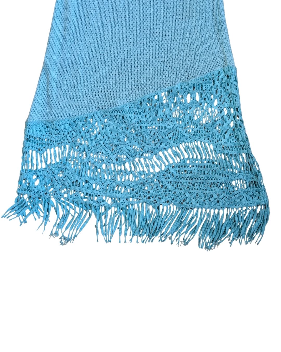 Christian Lacroix Bazar Circa 1996-97 Asymmetric Beachwear Crochet Fringe Dress