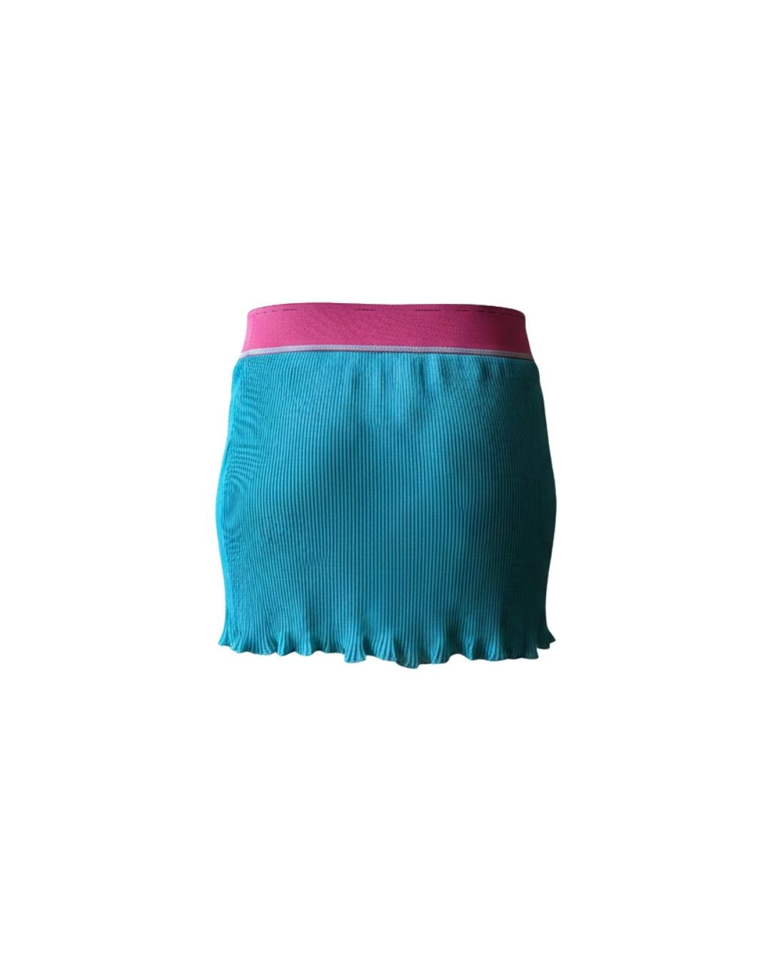 John Galliano Mare 2004-2005 Archival Color-Block Ribbed Mini Skirt