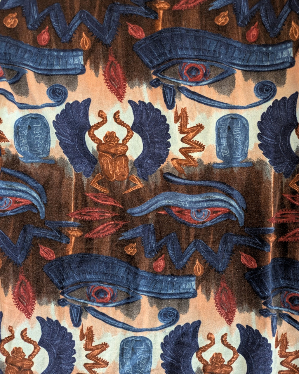 Jean Paul Gaultier Jeans Spring/Summer 1997 Egyptian Print Mesh Midi Dress