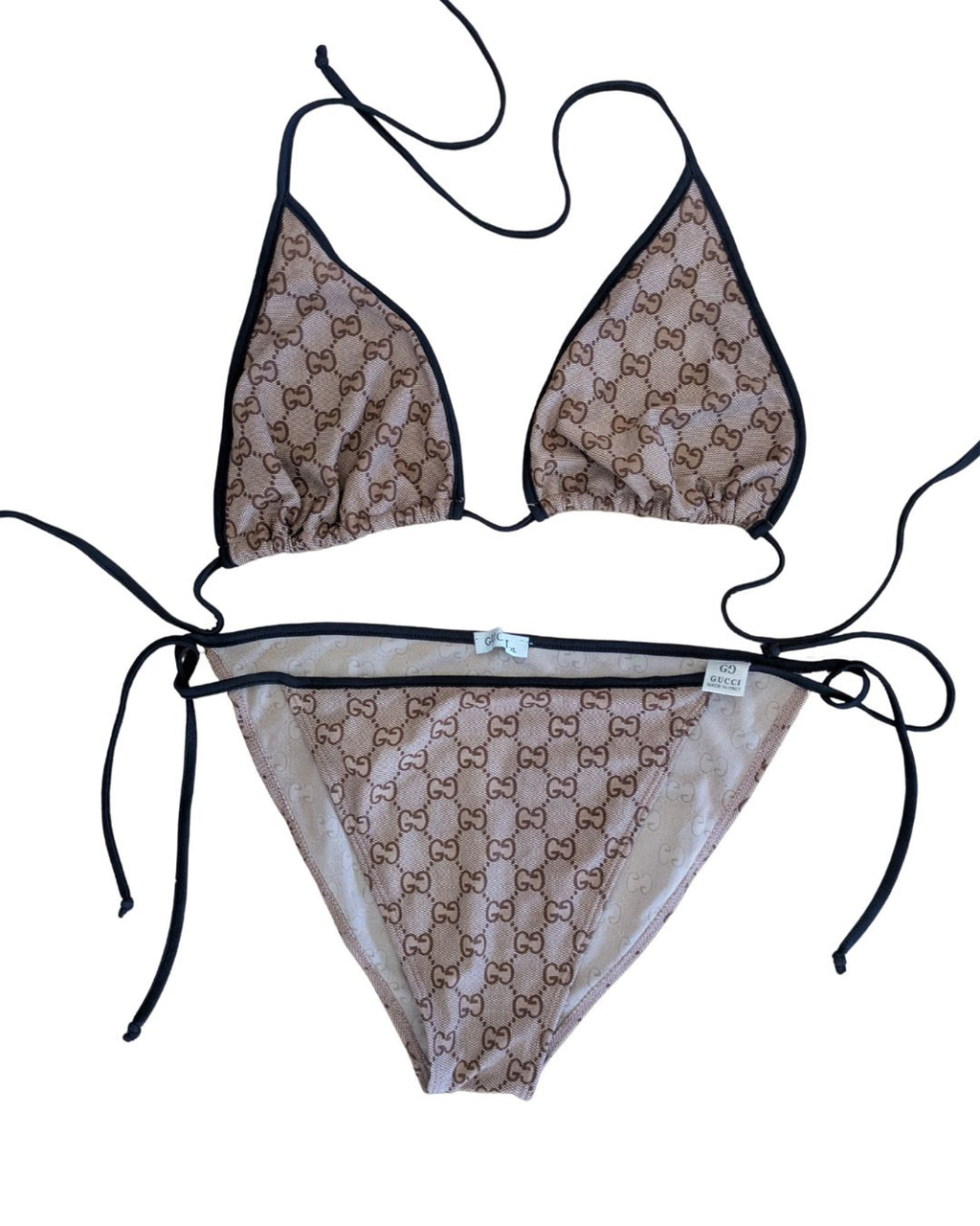 Gucci 2000s GG Monogram Canvas Triangle Bikini — Tom Ford Era