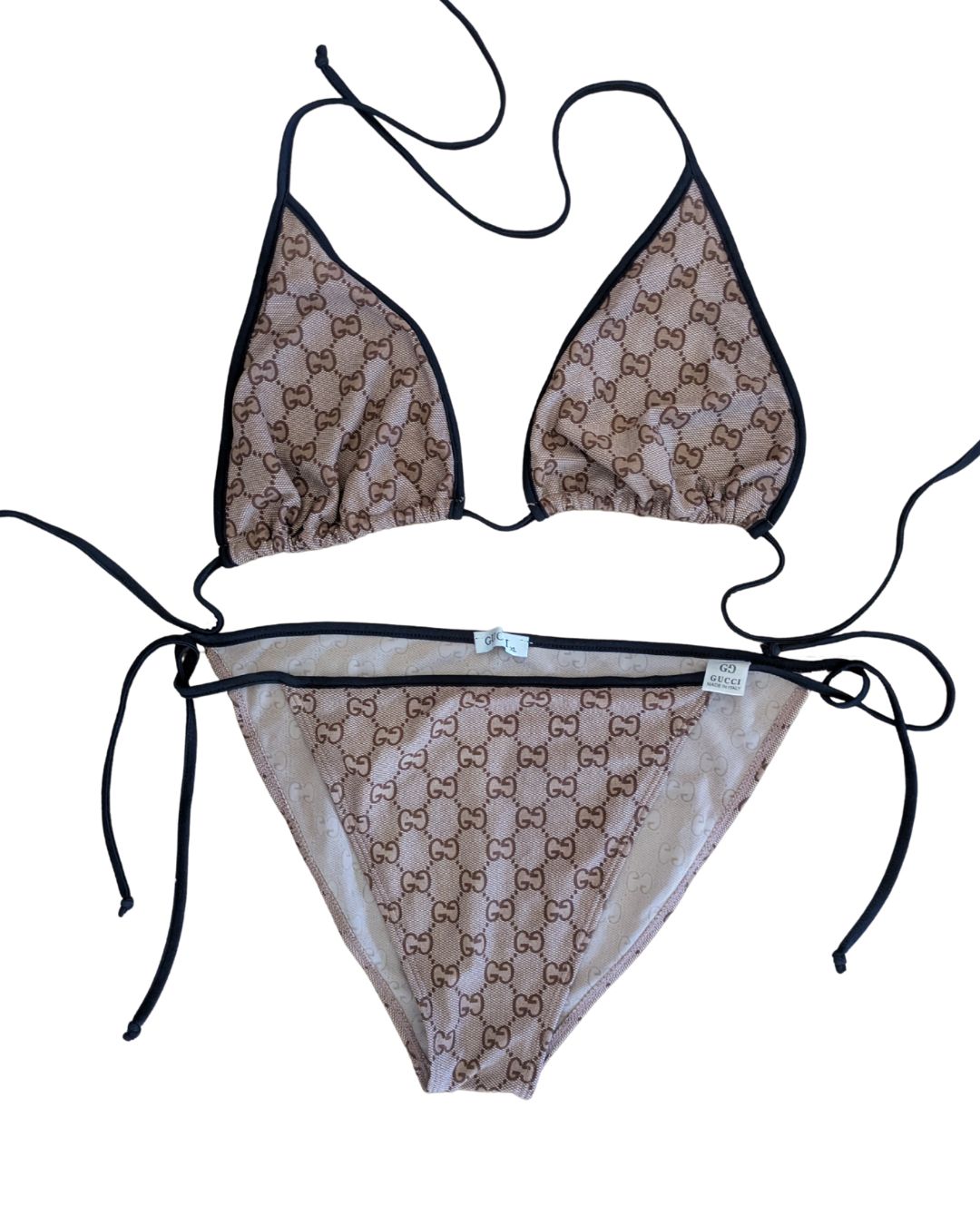 Gucci 2000s GG Monogram Canvas Triangle Bikini — Tom Ford Era