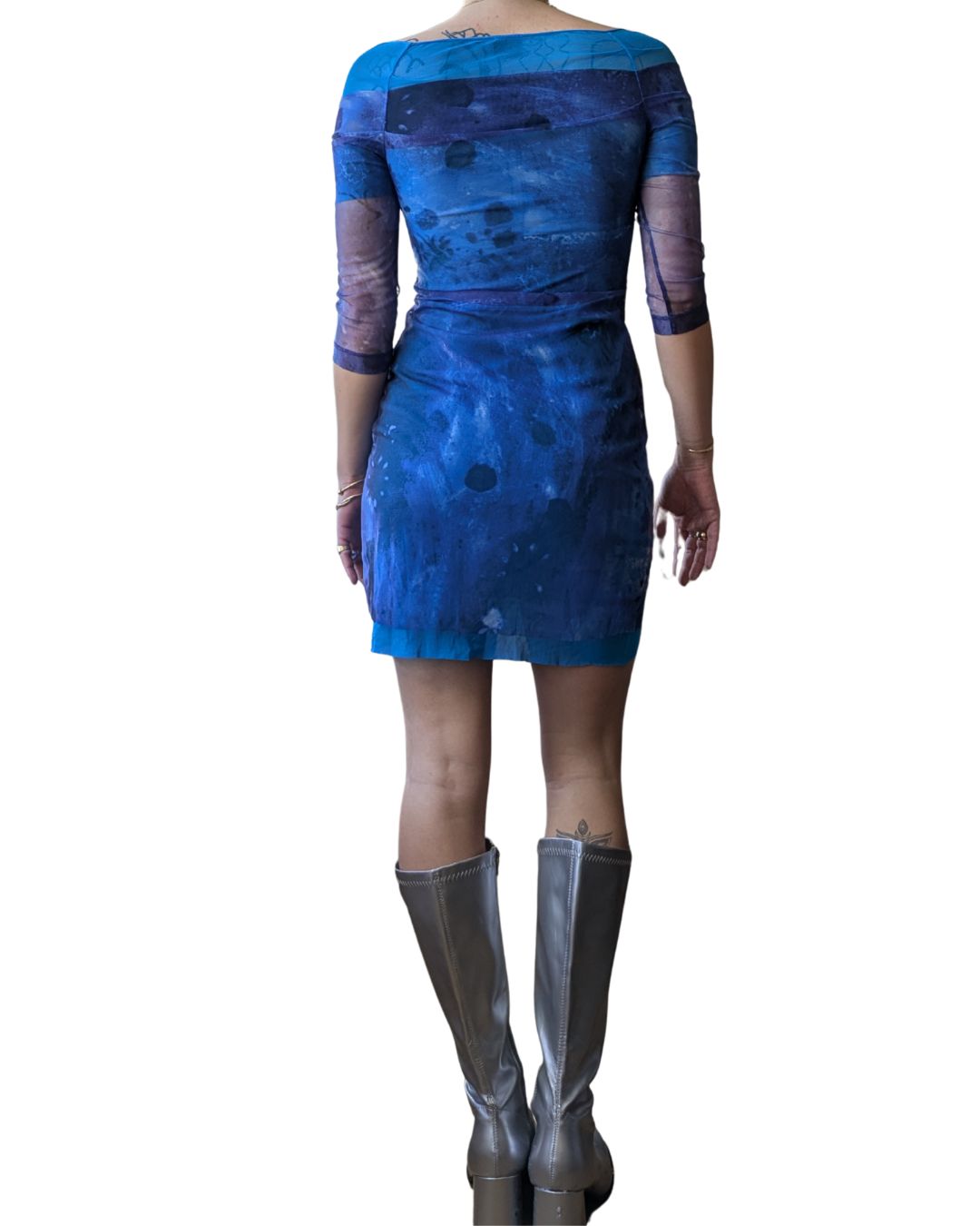 Plein Sud Jeans by Faycal Amor Spring/Summer 1998 Cyber Stellar Mesh Tulle Mini Dress