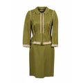 Alberta Ferretti Spring/Summer 2006 Runway Olive Green Cotton & Silk Skirt Suit