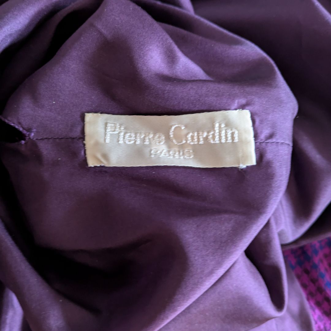 Pierre Cardin Fall/Winter 1983-1984 Fuchsia Plaid Ovoid Dress
