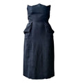 Christian Dior Boutique 1990s Black Linen Bustier Dress — Ferré Era