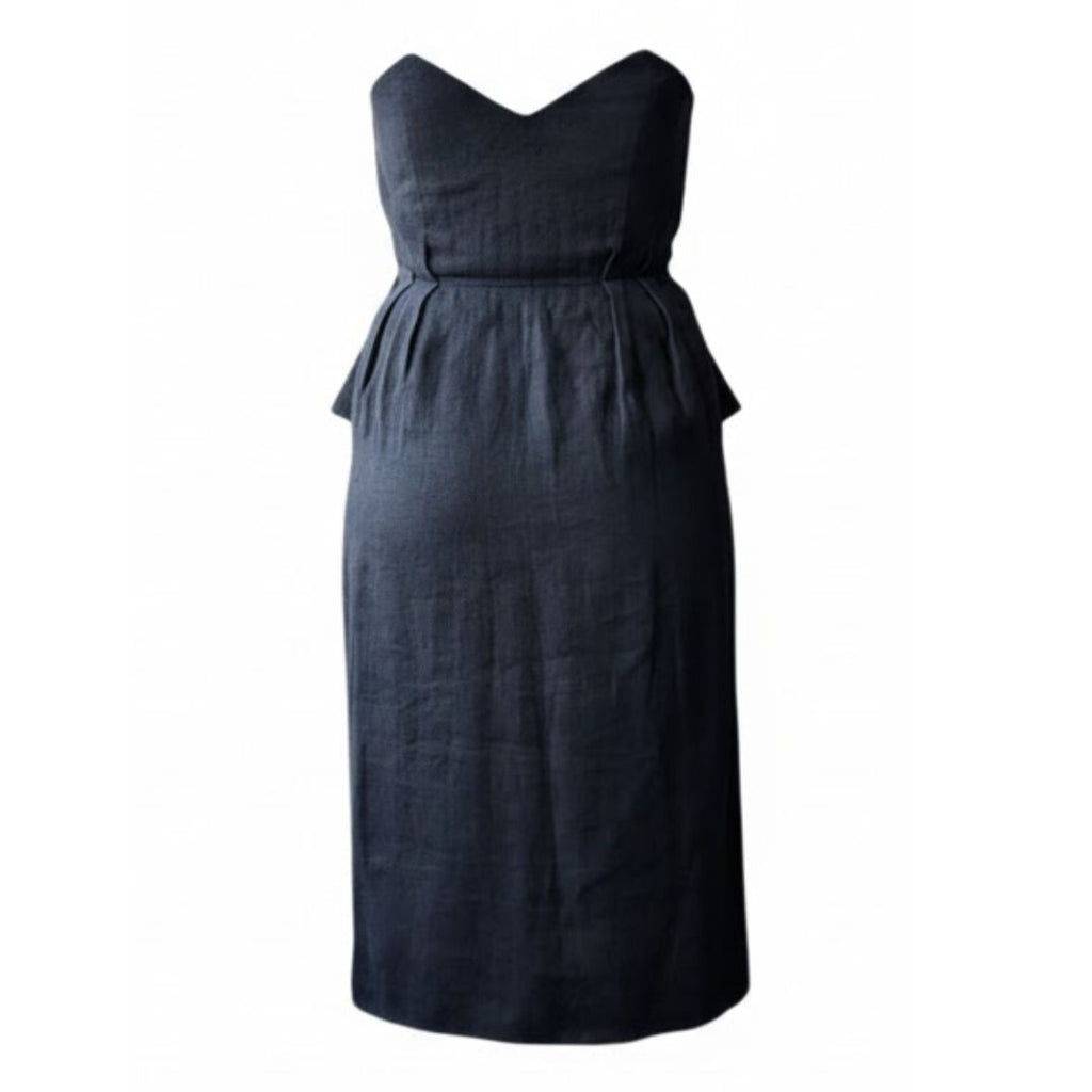 Christian Dior Boutique 1990s Black Linen Bustier Dress — Ferré Era
