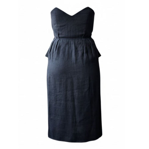 Christian Dior Boutique 1990s Black Linen Bustier Dress — Ferré Era