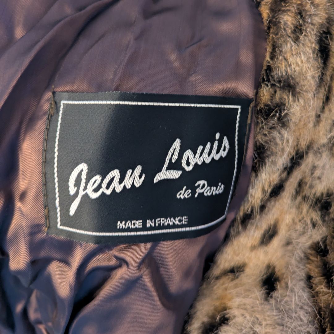 Jean Louis de Paris Circa 1980s-90s Faux Fur Leopard Print Jacket — Shawl Collar