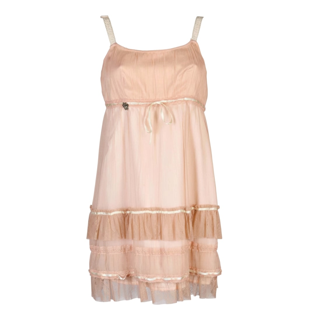 John Galliano Spring/Summer 2009 Pink Silk Chiffon Boudoir Slip Dress