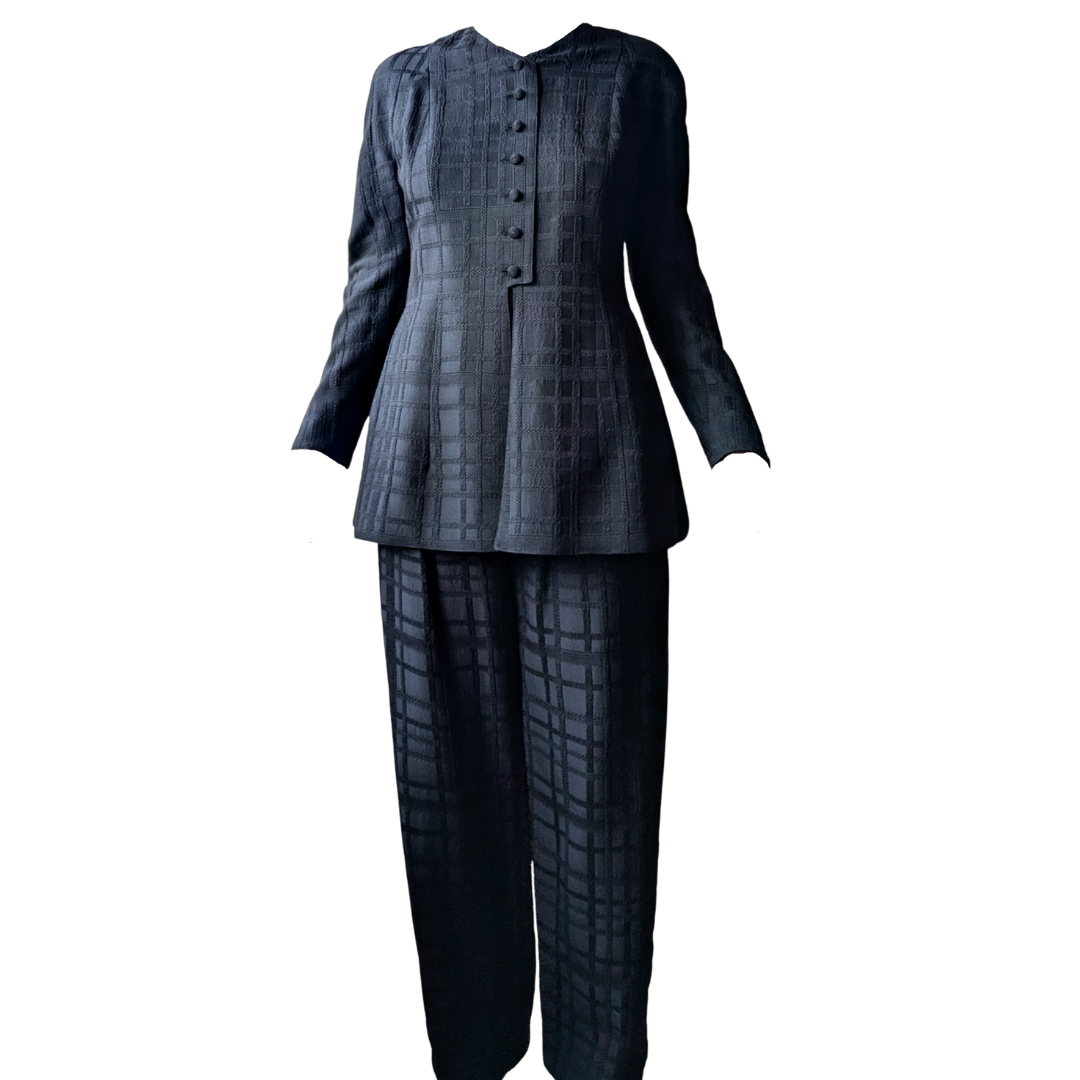 Valentino Boutique 1980s Black Power Suit