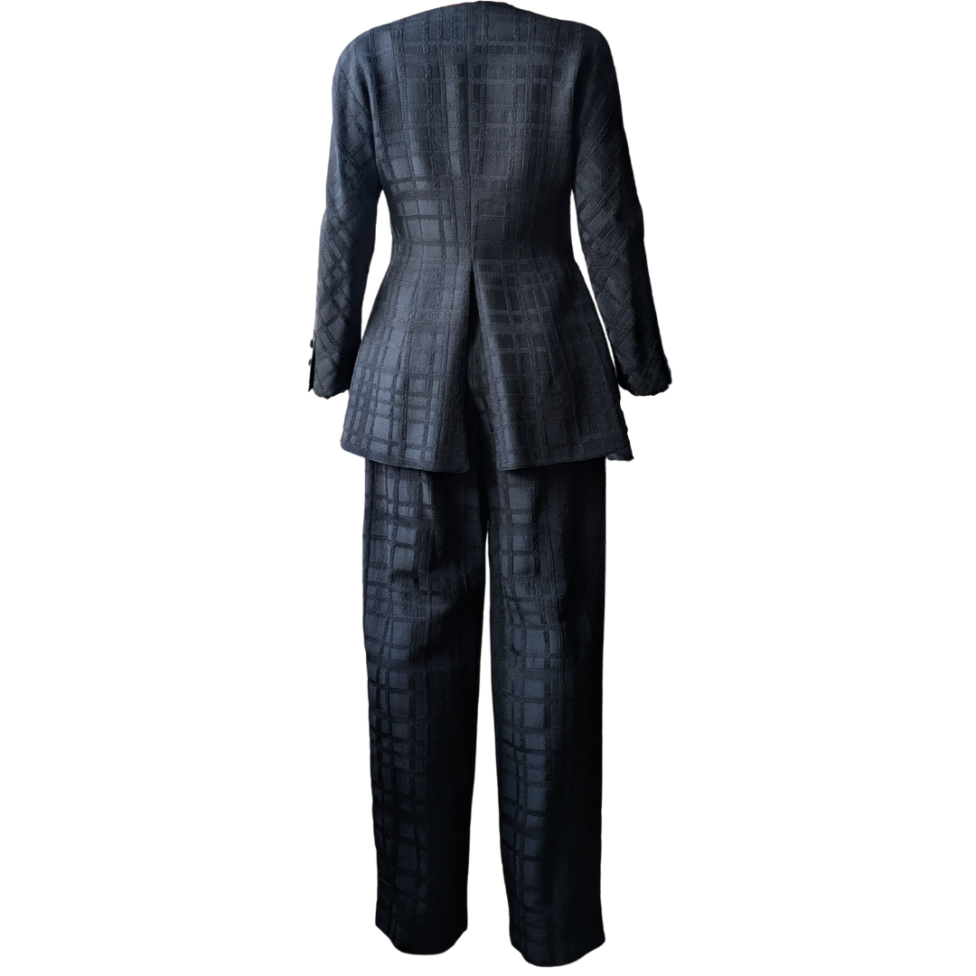 Valentino Boutique 1980s Black Power Suit